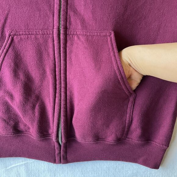 Honey Brand Co Men Hoodie Jacket S Burgundy Fleece Bear Pot Zipper Graphic Print - Picture 7 of 7